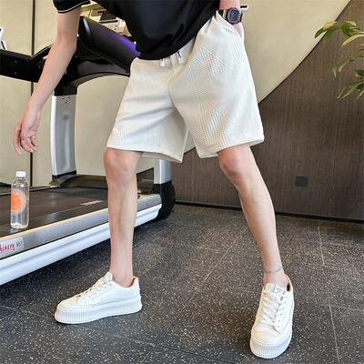 2325-P45控65 23夏季男士高级感短裤休闲运动五分裤潮流沙滩裤A