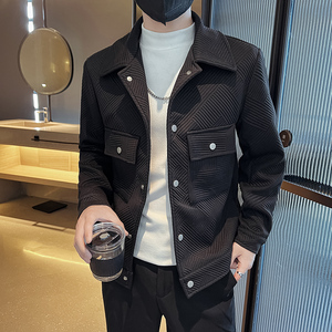 312A-2282-P120 控165 秋冬社会小伙夹克外套男休闲潮流韩版上衣D图片