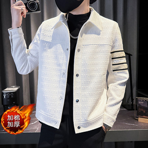 312A-J533-8P130控175秋季新款社会小伙夹克外套男潮流上衣A,常规款格子外套搭配图片