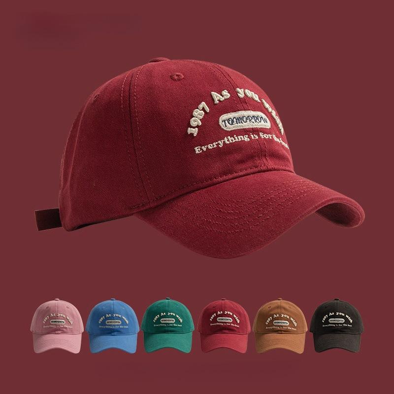 大头围帽子女韩版刺绣时尚鸭舌帽