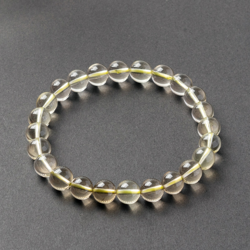 天然黄水晶手链女 黄色水晶珠子手串男士巴西黄晶石 直播间放漏