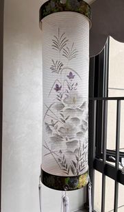 日本绢纸御提灯 纯手绘花草画  烛火和灯泡两用茶室 展厅装饰