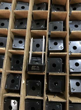 进口全新BR610 KBPC610 6A1000V圆脚整流桥现货体积15mm*15mm
