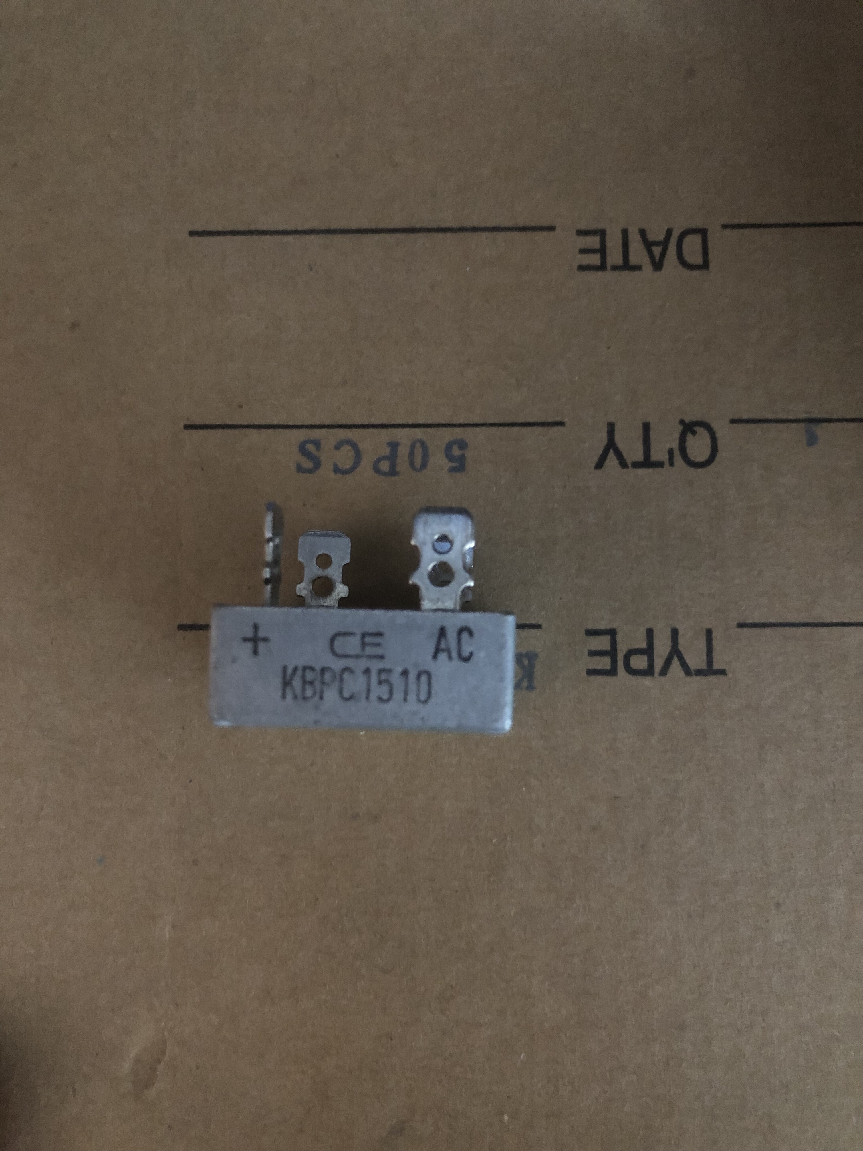 KBPC1510整流桥1510A1000V方桥单相正方形扁脚整流器