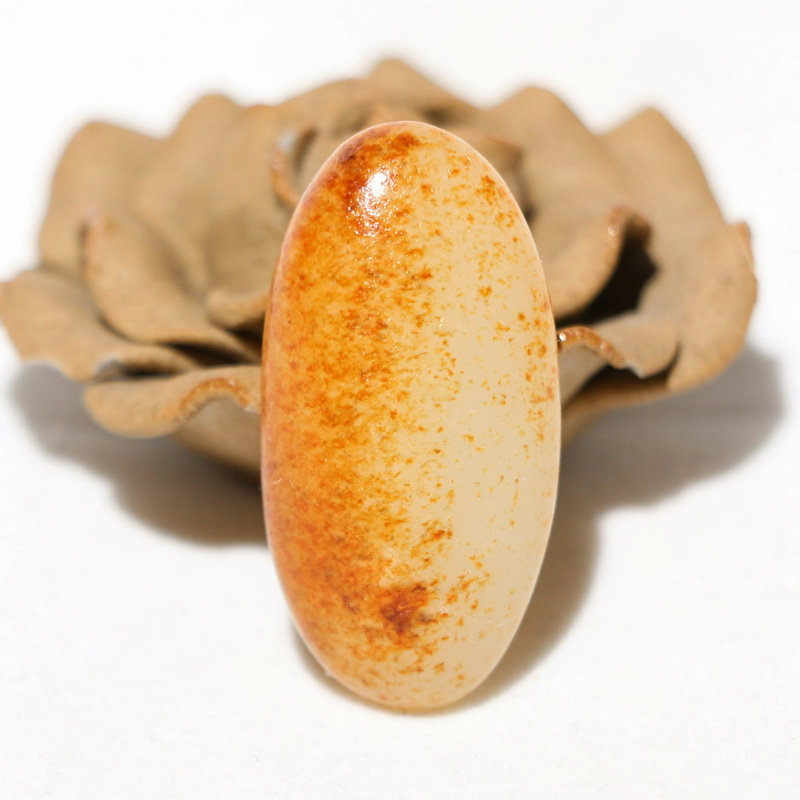 洒金皮15.3克白玉挂件吊坠手玩件新疆和田玉籽料原石原料