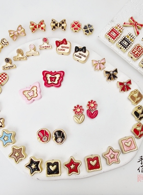 黑金红金重工通孔合金刘公子手作diy手链项链手机链饰品配件