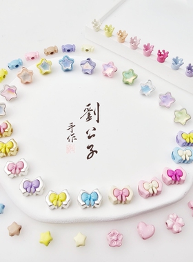 新款滴油镶锆四通合金集刘公子手作diy手机链米珠蝴蝶结饰品配件