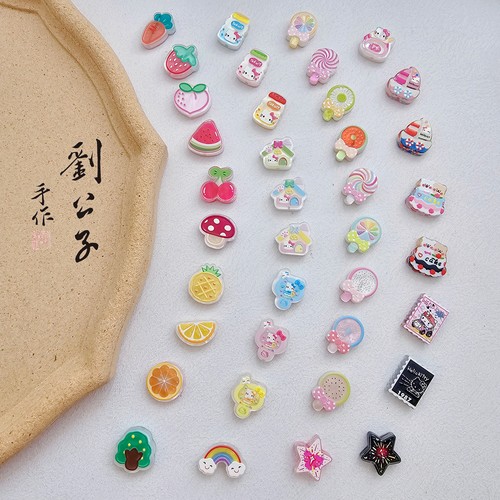 亚克力片片双面浮雕通孔仿醋酸片片diy耳饰手机链包挂饰品配件