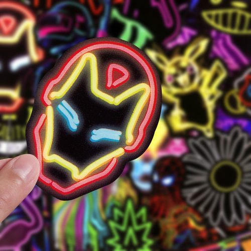 复古霓虹灯贴纸原宿手帐手机装饰