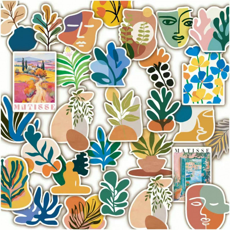 124张马蹄抽象贴纸艺术清新文艺手帐行李箱笔记本电脑装饰DIY防水,3C数码配件,笔记本个性小贴纸,淘宝优惠券,粉丝福利购,淘宝优惠卷