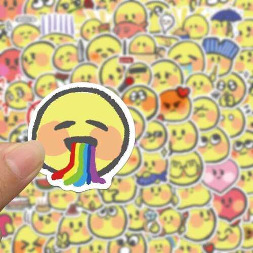 黄脸EMOJI贴纸卡通可爱DIY笔记本