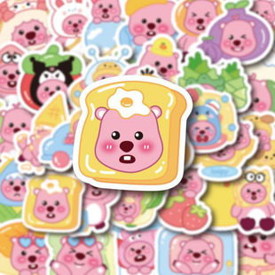 可爱小海狸露比贴纸204张 loopy卡通diy手账手机笔记本电脑行李箱