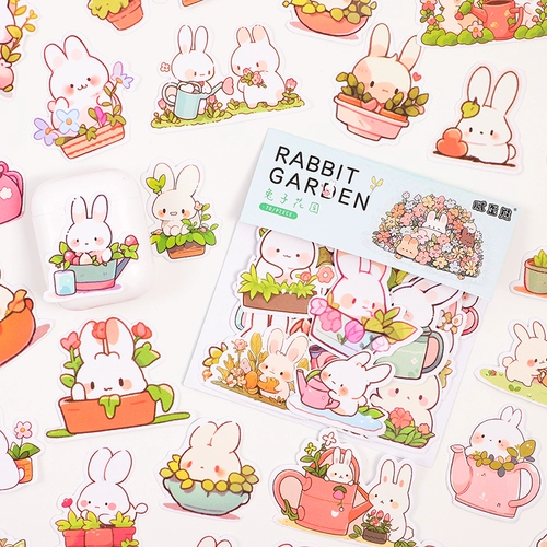 Кролик, милая наклейка, мультяшные свежие детские наклейки