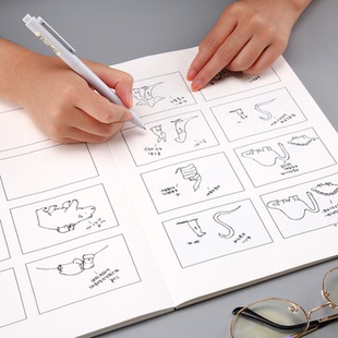 手帐便签拼贴 A5电影分镜本 四格故事本 线稿漫画本 动漫故事版