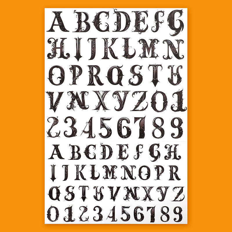 26个英文字母大号数字贴纸0-9防水标签数字墙贴行李箱手帐装饰DIY