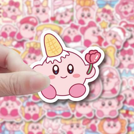 100张星之卡比贴纸可爱卡通手帐DIY装饰行李箱头盔平板电脑笔记本