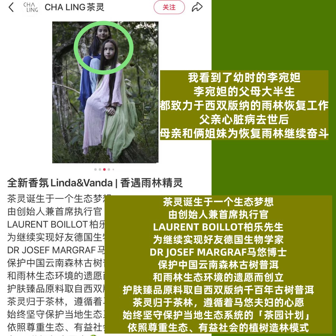 LV旗下的茶灵香水《我看到了李宛妲和其父母一生奉献的伟大》
