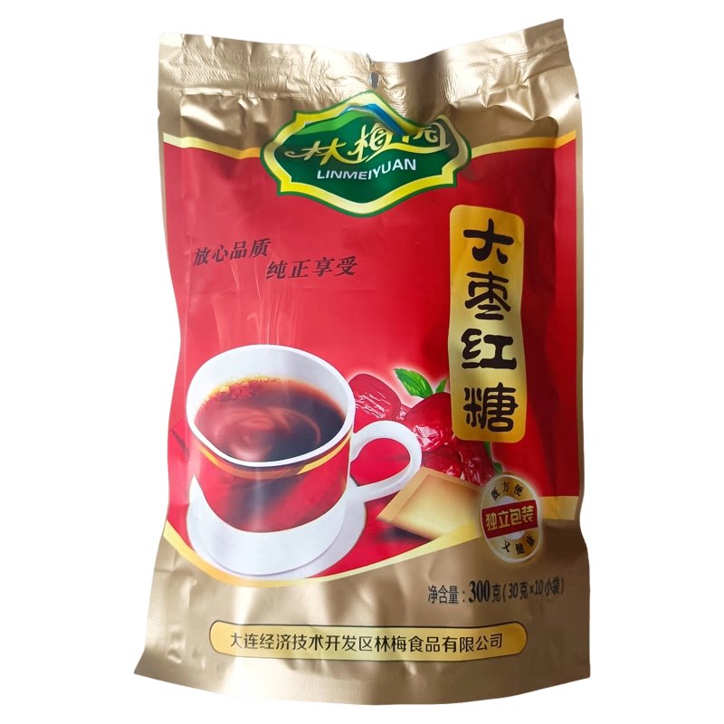 林梅园大枣红糖300g 袋装独立小袋包装方便冲饮热饮红枣红糖