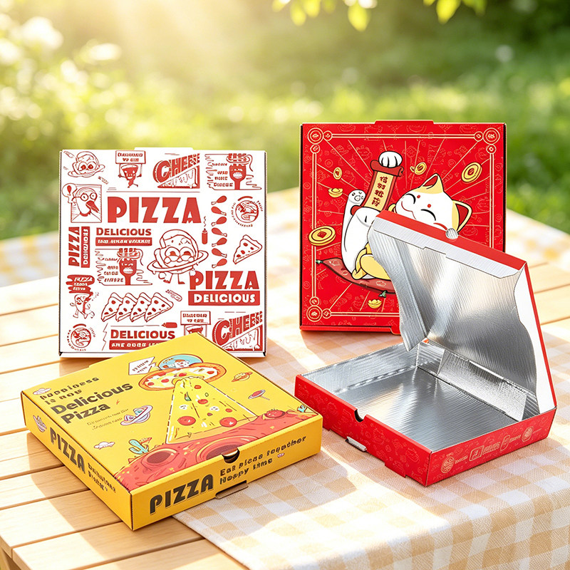 铝膜披萨打包盒商用一次性pizza盒7寸8寸9寸10寸保温外卖包装盒子