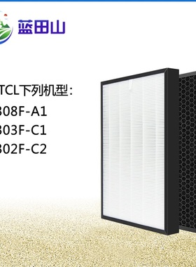 适配TCL空气净化器TKJ308F-A1/TKJ303F-C1/TKJ302F-C2过滤网滤芯