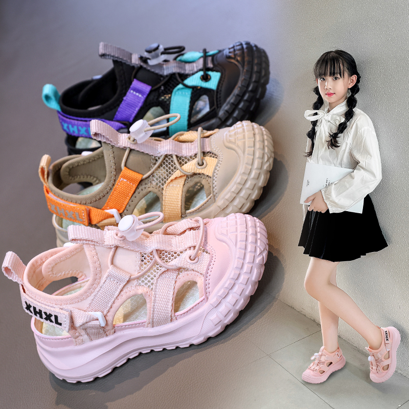 女童包头运动凉鞋男童镂空运动鞋