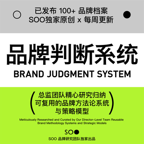 1年会员 SOO品牌方案库 ｜原创品牌档案 | 品牌判断系统