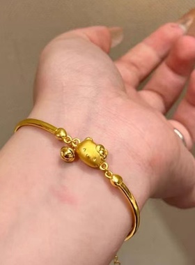 古法仿真黄金色凯蒂猫手链
