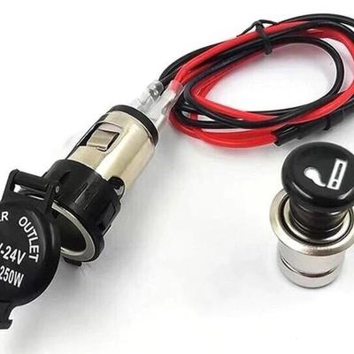 12V24V通用汽车摩托车载点烟器总成电源插座底母座改装可点火取电