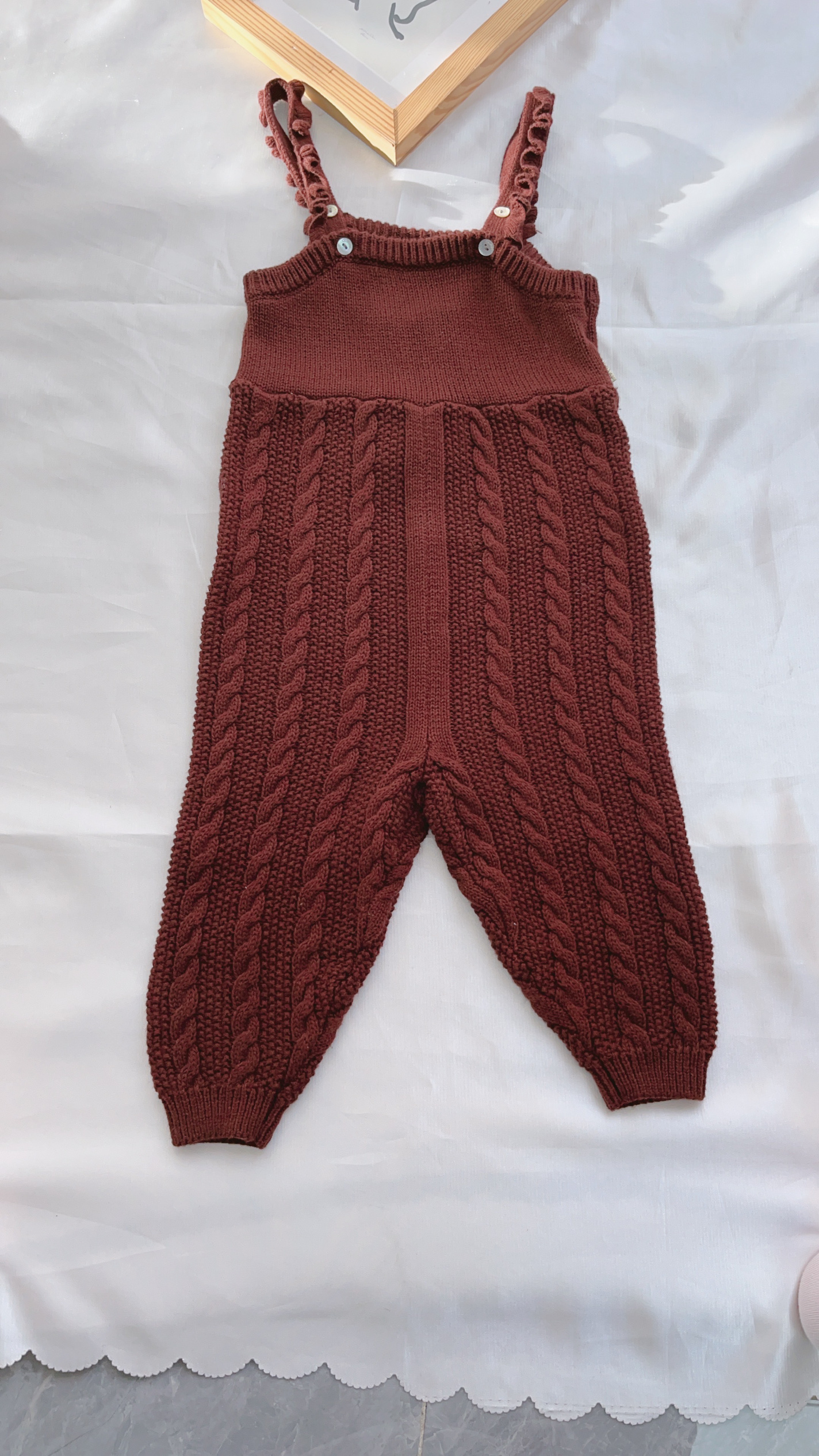 丹麦Hust 宝宝针织背带裤春秋款男女宝宝连体长裤幼童裤子护肚