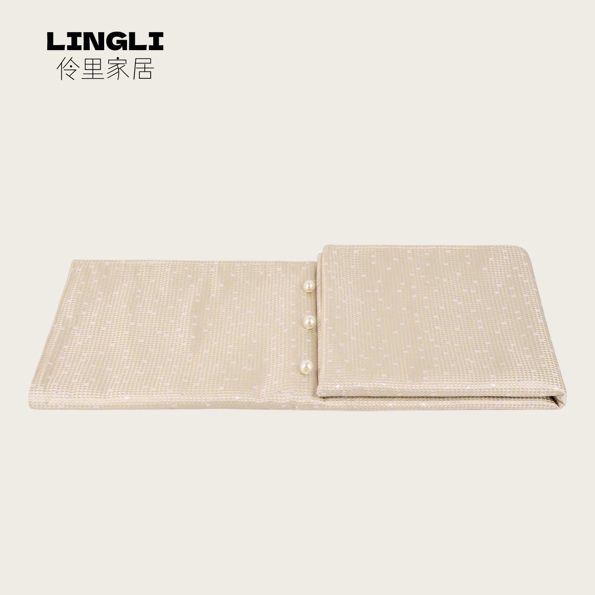 LINGLI伶里 法式轻奢样板间高级感米色女孩房床品搭毯床尾搭巾