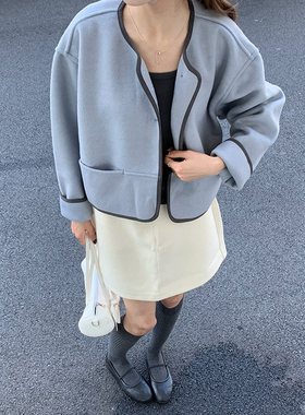 CoMo 2025秋冬季新款毛呢外套气质风高级感韩系大衣8158