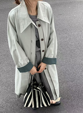 CoMo 2025秋冬季新款风衣外套女中长款百搭韩系简约2538