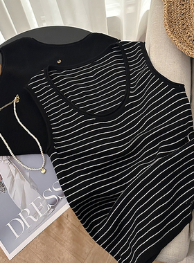 1CoMo 新款蚕丝羊毛混纺原宿风常规设计感慵懒风显瘦无袖背心2670