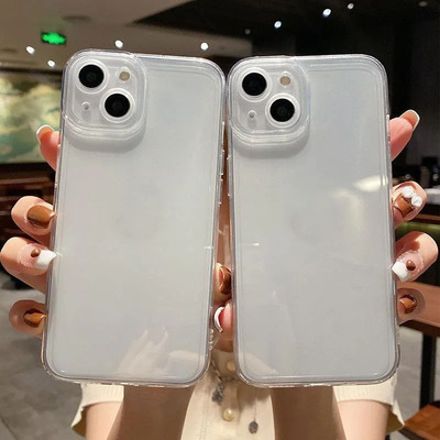 Angel Eye Transparent Soft Cover 适用 iPhone 13/14/15 Pro Max Precise Hole Cuts Minimalist Aesthetic