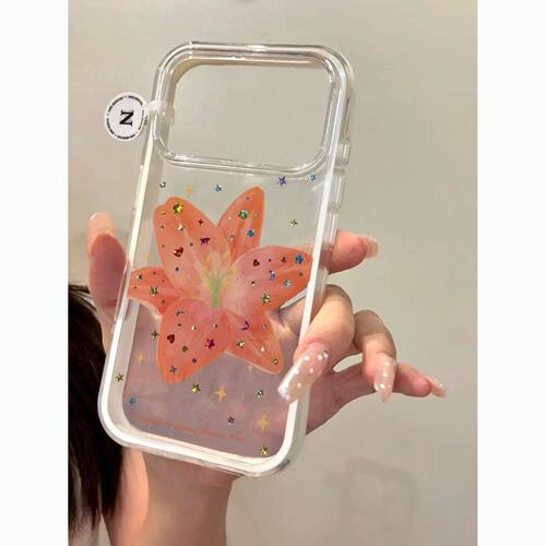 Colorful Star Flower Transparent Soft Phone Case Large Camera Hole 适用 iPhone 17 Pro Max 16 15 14