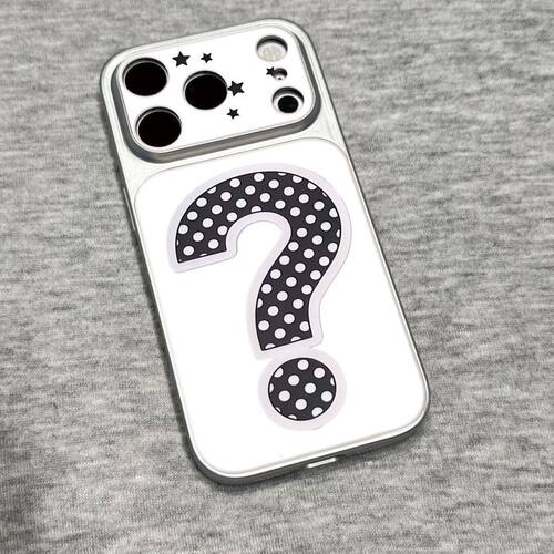 Fun Plaid Question Mark Lambskin Corning Glass Phone Case Large View 适用 iPhone 17 Pro 16 15 14 13