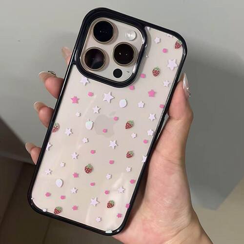 Polka Dot Star Strawberry Cartoon Phone Case 适用 iPhone 17 Pro Max 16 15 Soft Edge Protective Cover