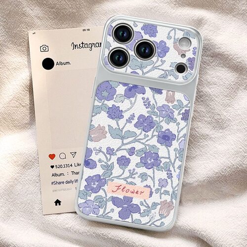 Purple Rose Floral Shockproof Phone Case 适用 iPhone 17 Pro Max 16 Pro 15 14 Trendy European Style