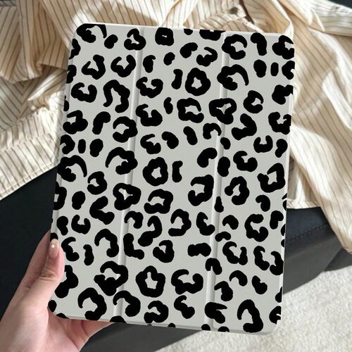 Black Leopard Acrylic Transparent Tablet Case Vertical Stand Cover 适用 iPad Mini 6 7 8.3 Inch 11