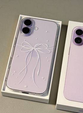 Clear Star Bow Case 适用iPhone 17 Pro Max /16/15/14/13/12 Pro11 Cute Creative  Transparent Cover