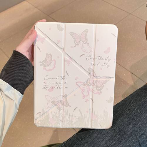 Cartoon Anti-Bending Multi-fold Clear Acrylic iPad Case Pencil Slot 适用 iPad Air 6 iPad 10 Gen A16