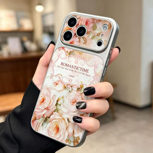Light Pink Cloud Rose Large View Window Phone Case European Style 适用 iPhone 17 16 Pro Max 15 14 13