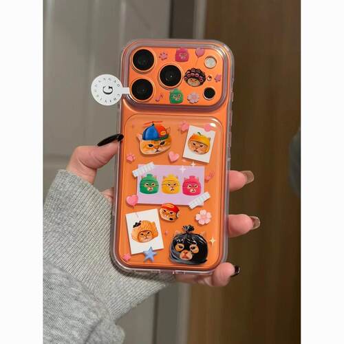 Masked Cat Phone Case 适用 iPhone 18 Pro Max 17 16 Pro 14 13 Clear Soft Airbag Card Holder Cover