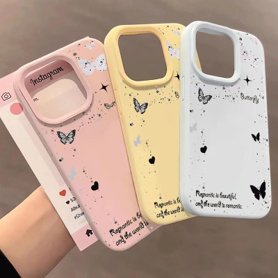 Creative Doodle Star Butterfly Soft Silicone Case 适用 iPhone 17 Pro Max 16 15 14 Pro 12 防摔