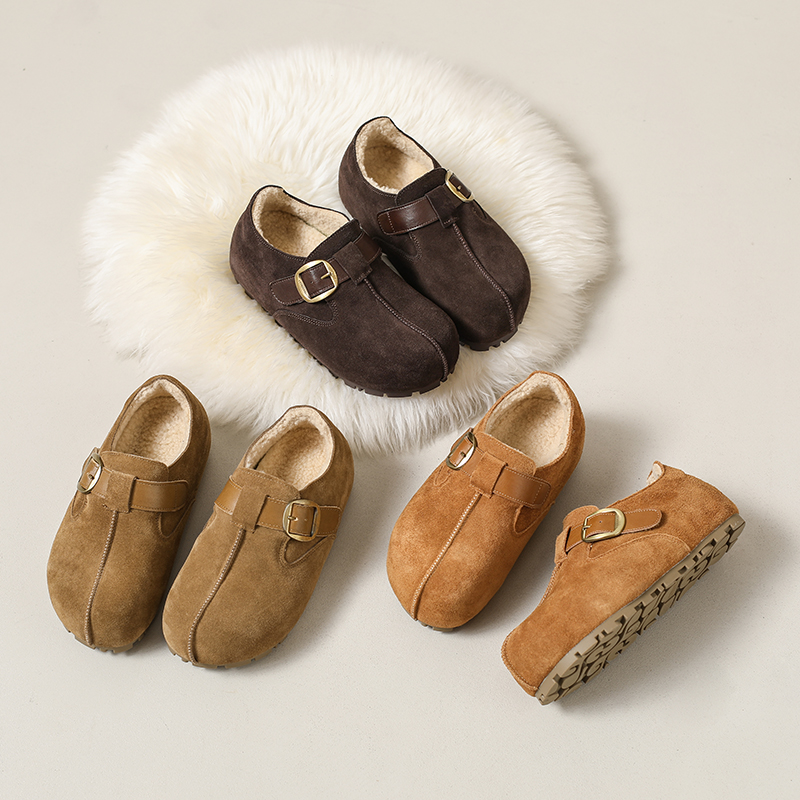 真皮厚底勃肯鞋女2025新款