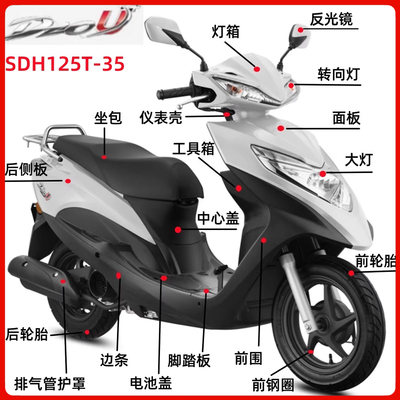 适用本田摩托车迪奥DIOU+SDH125T-35面板前围大灯头罩外壳配件