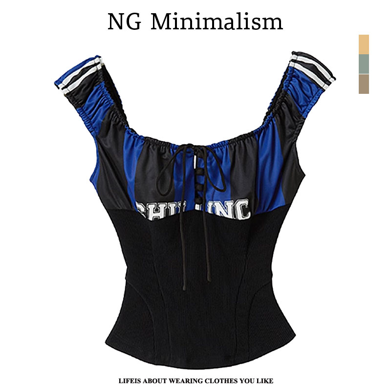 NG Mini 宁艺卓同款运动性感蕾丝拼接胸衣吊带背心设计感上衣