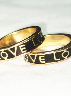 情侣对戒love字母戒指欧式立体雕刻字母对戒