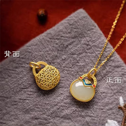 奥特莱斯撤柜清仓捡漏18K金国风平安锁小锁outlets爆款气质高级感