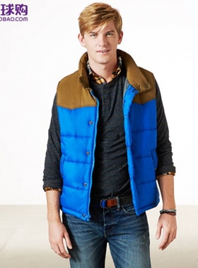 断码特价 American Eagle/美国鹰/AE 男士休闲丝绵加厚背心/马甲